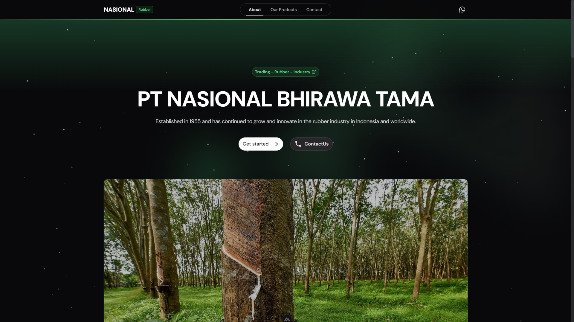 Nasional Bhirawa Tama site with a rubber plantation photograph